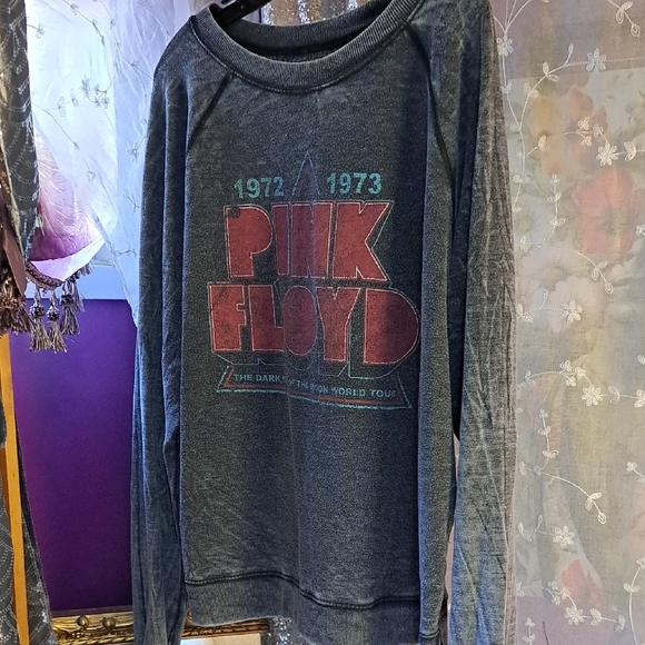 Pink Floyd Graphic Sweatshirt By Recycled Karma. Distressed Grey. Size Small - Picture 1 of 9